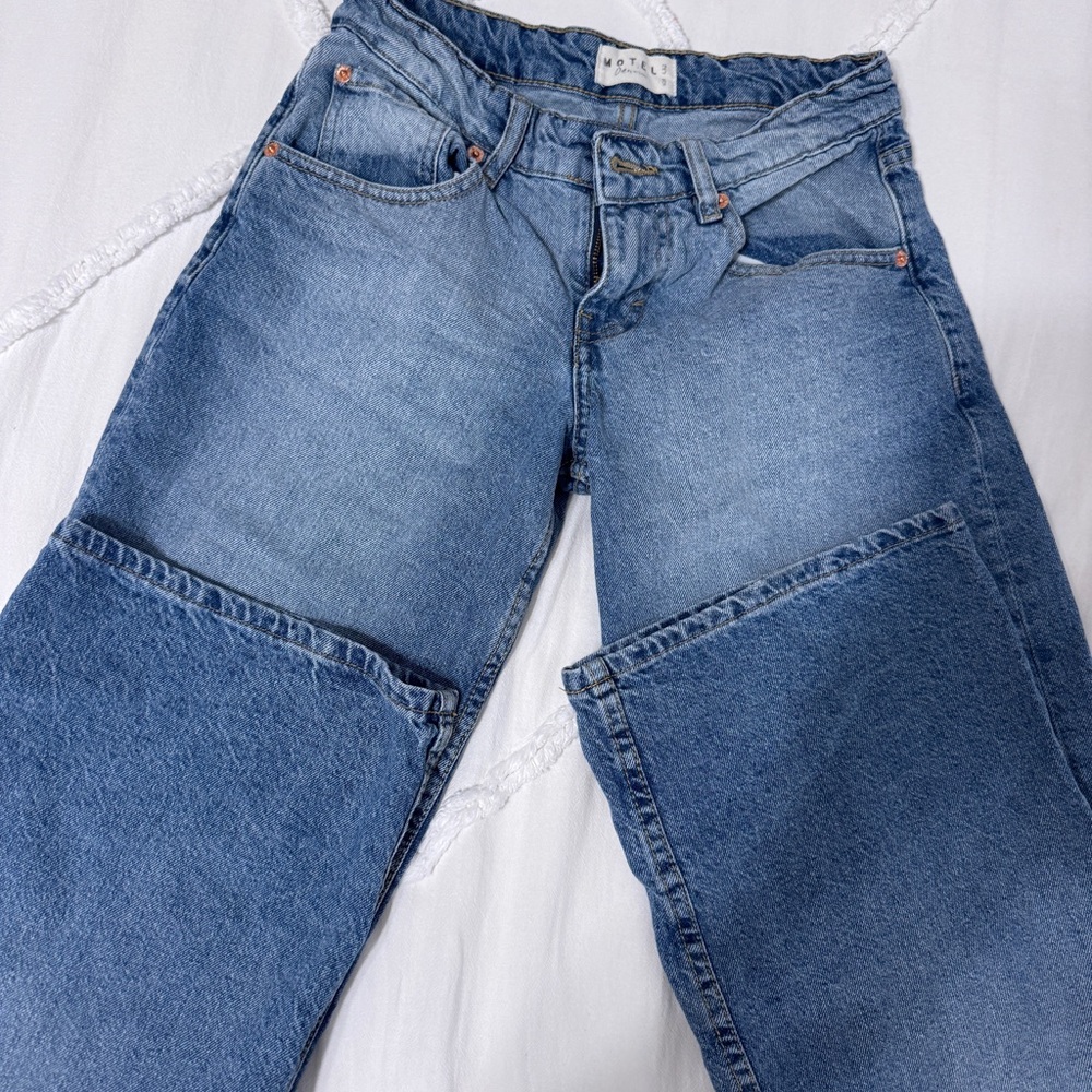 Motel Rocks Blue Straight Leg Jeans
